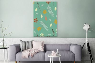 Leinwandbilder - 80x120 cm - Blumen - Blätter - Patterns (Gr. 80x120 cm)