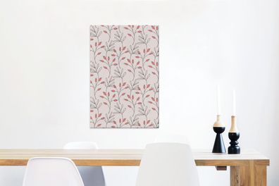 Leinwandbilder - 60x90 cm - Pflanzen - Rosa - Muster (Gr. 60x90 cm)