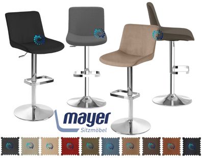 Mayer Barhocker 1235 myDIVO Chrom glänzend, Microfaser im Leder-Look, 10 Farben