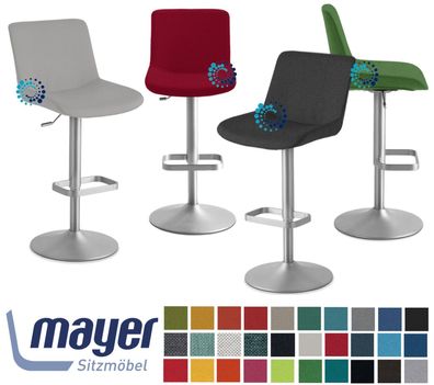 Mayer Barhocker 1235 myDIVO, Chrom matt, 30 Farben Stoffgruppe 30