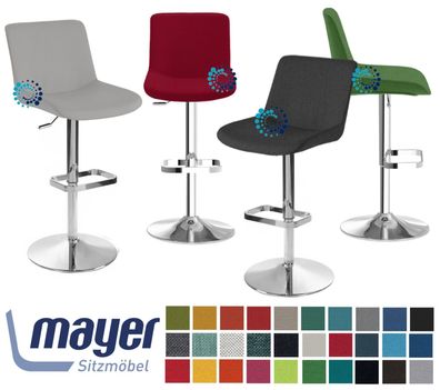 Mayer Barhocker 1235 myDIVO, Chrom glänzend, 30 Farben Stoffgruppe 30