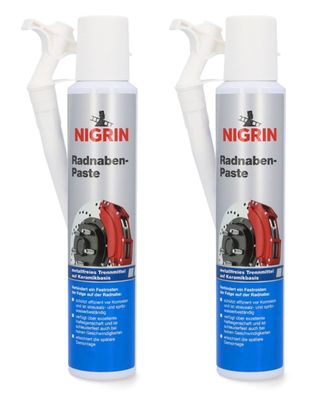 Nigrin 2x RadnabenPaste Pinseldose Trennpaste Felgen Motor Getriebe Bremse