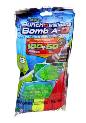 Zuru Bunch O Balloons 100 selbstschließende Wasserbomben 3 Bündel Wasserballons