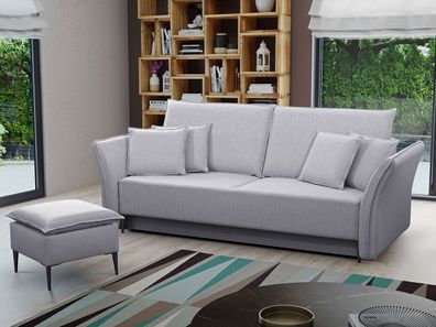 Schlafsofa Bregi Wohnzimmer Couch Sofa mit Bettkasten und Schlaffunktion
