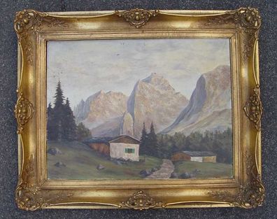 Dorf am Berg/ Öl auf Leinwand/ Ölgemälde/ Gemälde/1462 (Gr. Mittel)