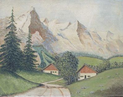Dorf in den Bergen/ Gemälde/ Bild/ Ölgemälde/ signiert/1324 (Gr. Mittel)