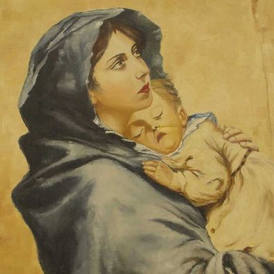 Nach Roberto Ferruzzi/ Gemälde/ Ölbild/ Madonna Kind/ La Madonnina/ Kopie nach 1900