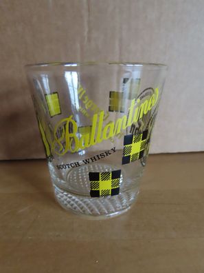 Glas Trinkglas Whiskyglas Long John Ballantines gelb