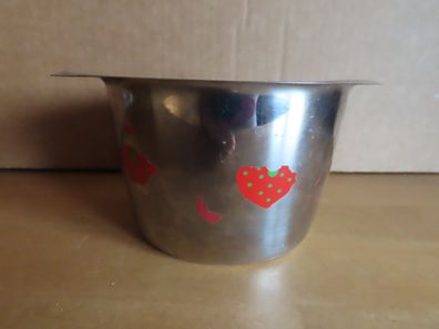 kleine Schale mit Griffen ca. 6,8 cm hoch WMF Cromargan Muster abgebröckelt