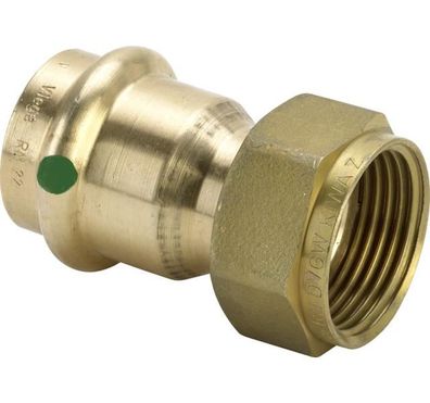 Viega Verschraubung mit SC Sanpress 2263 flachdichtend in 15mm x G3/4 Rotguss