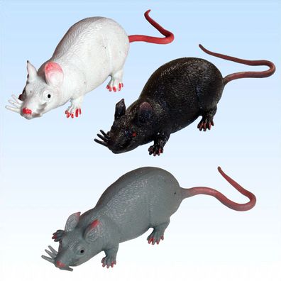 3 weiche Stretch Ratten aus Gummi 30cm Ratte Gummiratte Scherzartikel Deko Figur