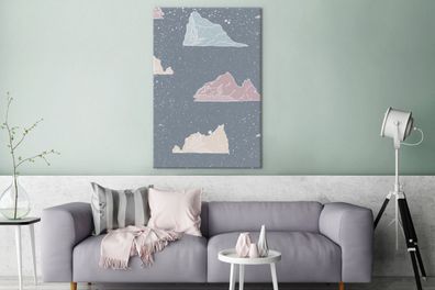 Leinwandbilder - 90x140 cm - Eiscreme - Pastell - Muster (Gr. 90x140 cm)