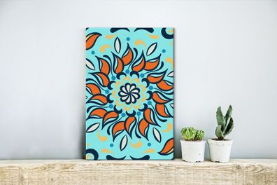 Leinwandbilder - 20x30 cm - Sonnenblume - Blütenblätter - Blau - Muster
