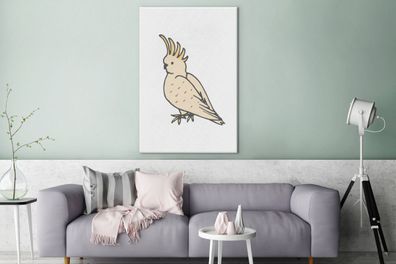 Leinwandbilder - 90x140 cm - Kinder - Vogel - Weiß (Gr. 90x140 cm)