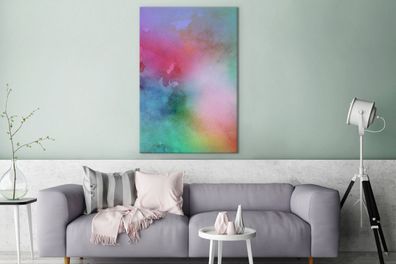 Leinwandbilder - 90x140 cm - Aquarell - Farben - Farbton (Gr. 90x140 cm)