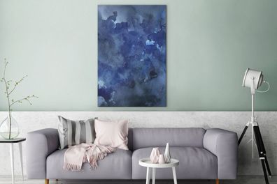Leinwandbilder - 90x140 cm - Aquarell - Blau - Wolken (Gr. 90x140 cm)