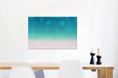 Leinwandbilder - 60x40 cm - Aquarell - Blau - Weiß - Farbton (Gr. 60x40 cm)