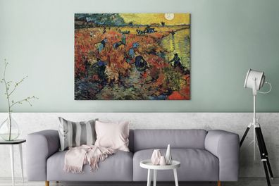 Leinwandbilder - 120x90 cm - Der rote Weinberg - Vincent van Gogh (Gr. 120x90 cm)