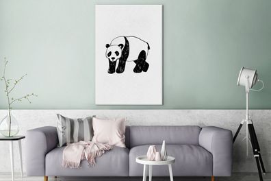 Leinwandbilder - 90x140 cm - Panda - Kinder - Weiß (Gr. 90x140 cm)