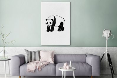 Leinwandbilder - 80x120 cm - Panda - Kinder - Weiß (Gr. 80x120 cm)