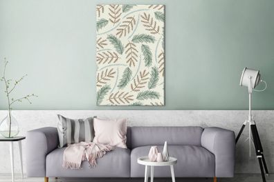 Leinwandbilder - 80x120 cm - Blätter - Patterns - Federn (Gr. 80x120 cm)