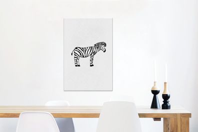 Leinwandbilder - 40x60 cm - Zebra - Weiß - Kinder (Gr. 40x60 cm)