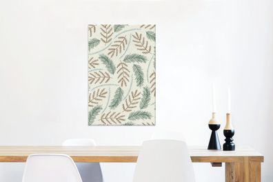 Leinwandbilder - 60x90 cm - Blätter - Patterns - Federn (Gr. 60x90 cm)