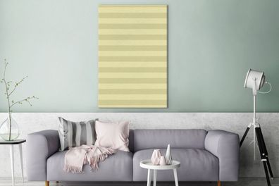 Leinwandbilder - 90x140 cm - Streifen - Muster - Gelb (Gr. 90x140 cm)