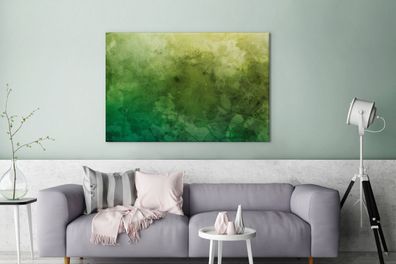 Leinwandbilder - 140x90 cm - Aquarell - Flecken - Grün (Gr. 140x90 cm)
