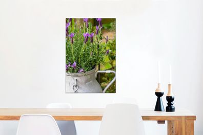 Leinwandbilder - 40x60 cm - Lavendel in einem Milchkännchen (Gr. 40x60 cm)