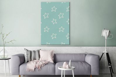 Leinwandbilder - 90x140 cm - Sterne - Einfach - Muster (Gr. 90x140 cm)
