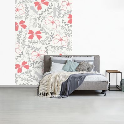 Fototapete - 160x240 cm - Blumen - Tropisch - Muster (Gr. 160x240 cm)