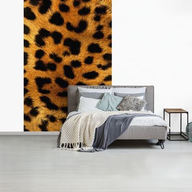 Fototapete - 145x220 cm - Tierfell - Leopard - Wild (Gr. 145x220 cm)
