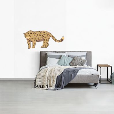 Fototapete - 195x300 cm - Leopard - Kinder - Weiß (Gr. 195x300 cm)