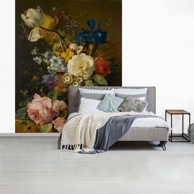 Fototapete - 195x240 cm - Stillleben mit Blumen - Gemälde von G.J.J Van Os
