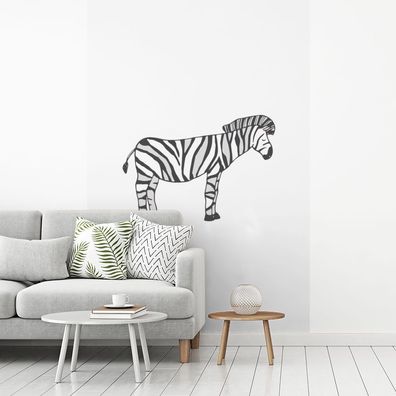 Fototapete - 155x240 cm - Zebra - Kinder - Weiß (Gr. 155x240 cm)