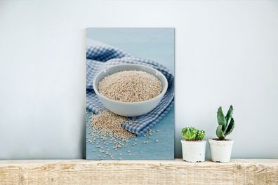 Glasbilder - 20x30 cm - Die gesunde Quinoa in der Porzellanschale (Gr. 20x30 cm)