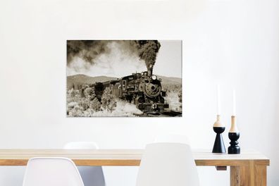 Leinwandbilder - 60x40 cm - Eine antike Dampflokomotive (Gr. 60x40 cm)