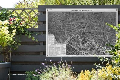 Gartenposter - 120x80 cm - Karte - Haarlem - Schwarz und Weiß (Gr. 120x80 cm)