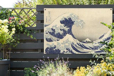 Gartenposter - 120x80 cm - Die große Welle bei Kanagawa - Gemälde von Katsushika Hoku