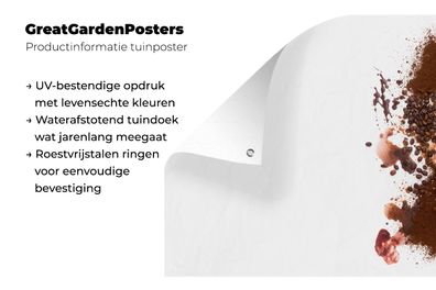 Gartenposter - 180x120 cm - Künstlerische Kaffeebohnen und Kaffeepulver