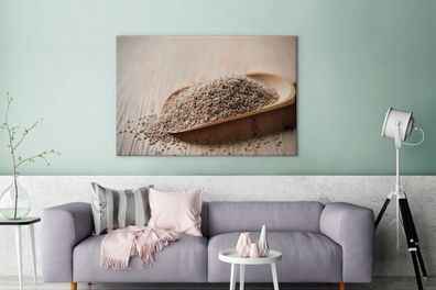 Leinwandbilder - 140x90 cm - Das Superfood Quinoa im Holzlöffel (Gr. 140x90 cm)