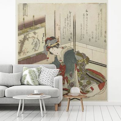 Fototapete - 240x260 cm - Stein - Gemälde von Katsushika Hokusai (Gr. 240x260 cm)