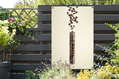 Gartenposter - 80x120 cm - Reagenzglas mit den bitteren Kaffeebohnen (Gr. 80x120 cm)