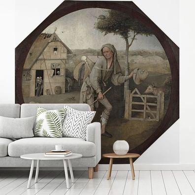 Fototapete - 280x280 cm - Der Hausierer - Gemälde von Hieronymus Bosch