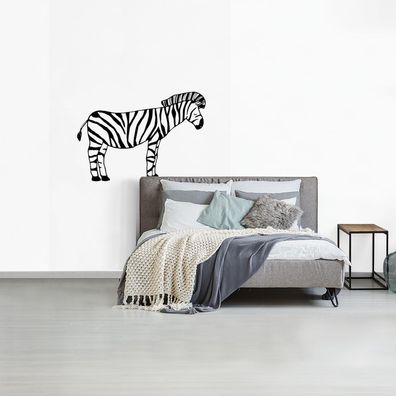 Fototapete - 155x240 cm - Zebra - Weiß - Kinder (Gr. 155x240 cm)
