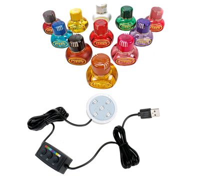 Original Poppy Lufterfrischer mit LED-Beleuchtung, 5 Volt USB-Stecker, 5 LEDs 7 ...