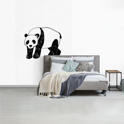 Fototapete - 195x300 cm - Panda - Kinder - Weiß (Gr. 195x300 cm)