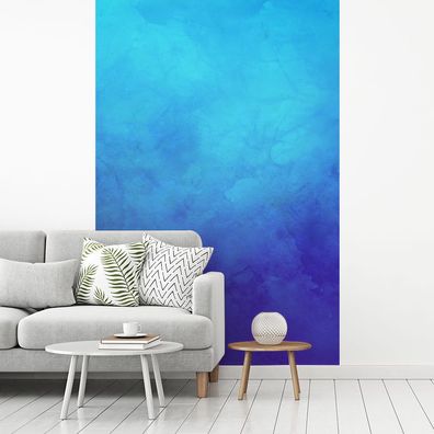 Fototapete - 180x280 cm - Aquarell - Blau - Abstrakt (Gr. 180x280 cm)