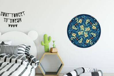 Runde Wandbilder - 60x60 cm - Blütenblätter - Polka dots - Rund - Muster